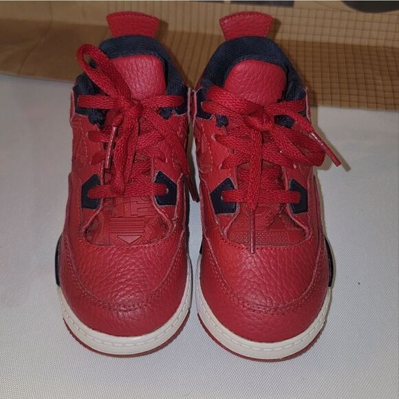 AIR JORDAN 4 RETRO SE 'FIBA' Gym Red White Metallic Gold Obsidian TD Size 9c - Picture 3 of 16